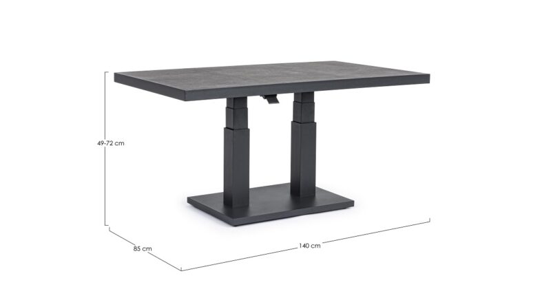 Truman - Mesa de terraza de 140 cm - Elevable Antracita - Imagen 6