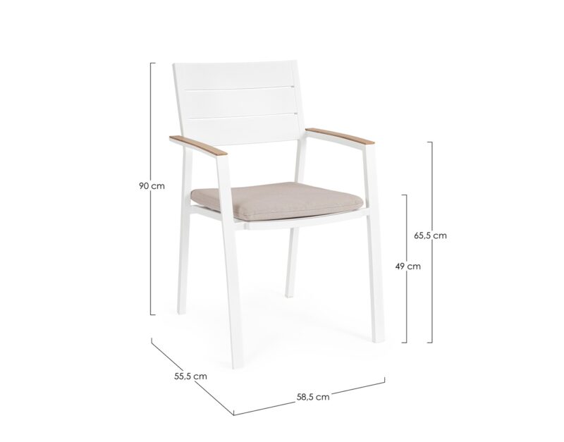 Zelmar - Silla de exterior Blanco  - Apilable - Imagen 7