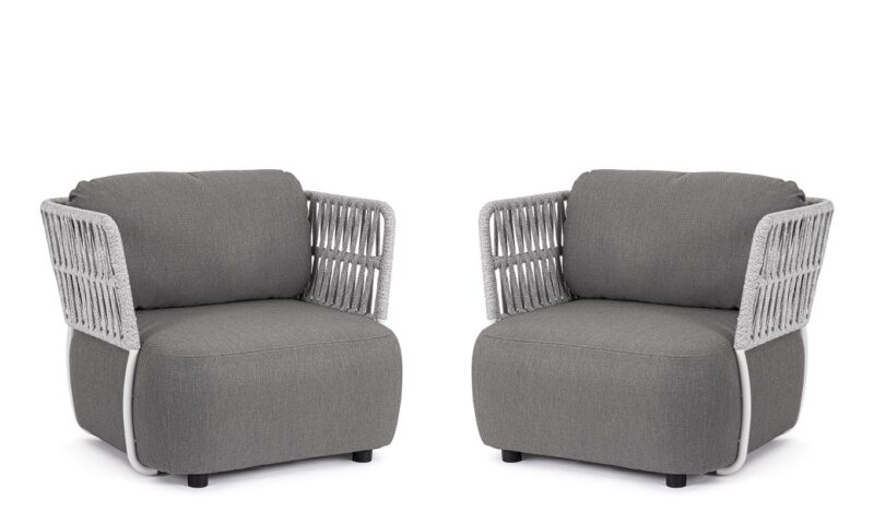 Palmer - Sillón Blanco/Gris (Pack de 2 uds)