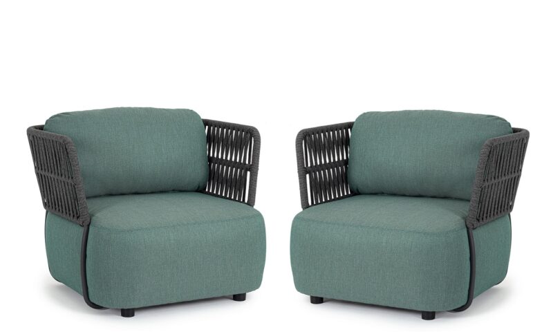 Palmer - Sillón Antracita/Jade (Pack de 2 ud)