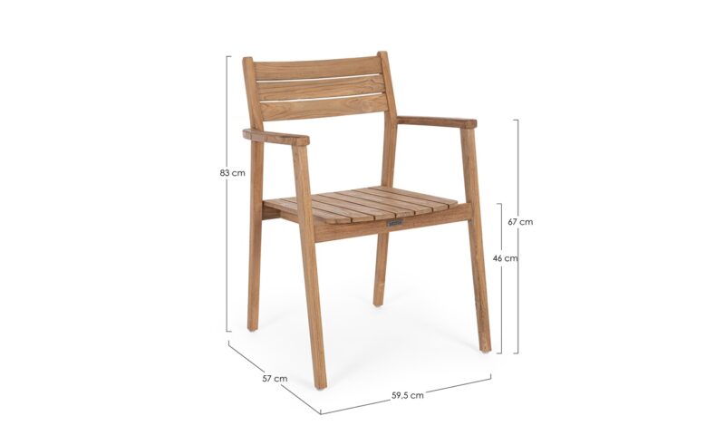 Adriel - Silla de exterior Teca - Apilable - Imagen 7